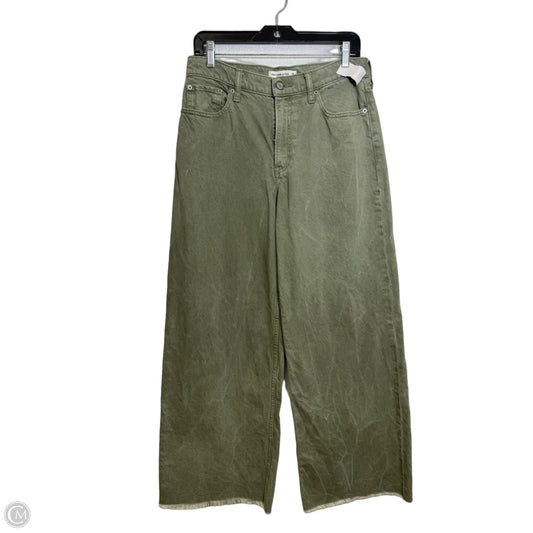Jeans Wide Leg By Abercrombie And Fitch In Green, Size: 6l
