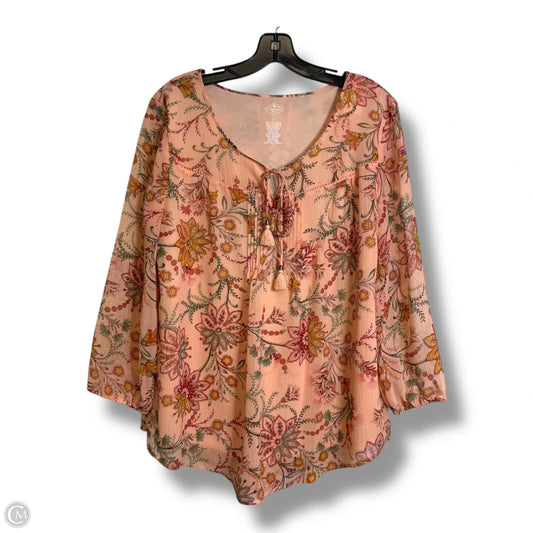 Top Long Sleeve By St Johns Bay In Multi-colored, Size: L