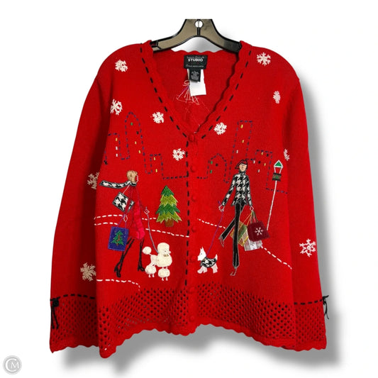 Holiday shopping Sweater Cardigan By Clothes Mentor In Multi-colored, Size: L