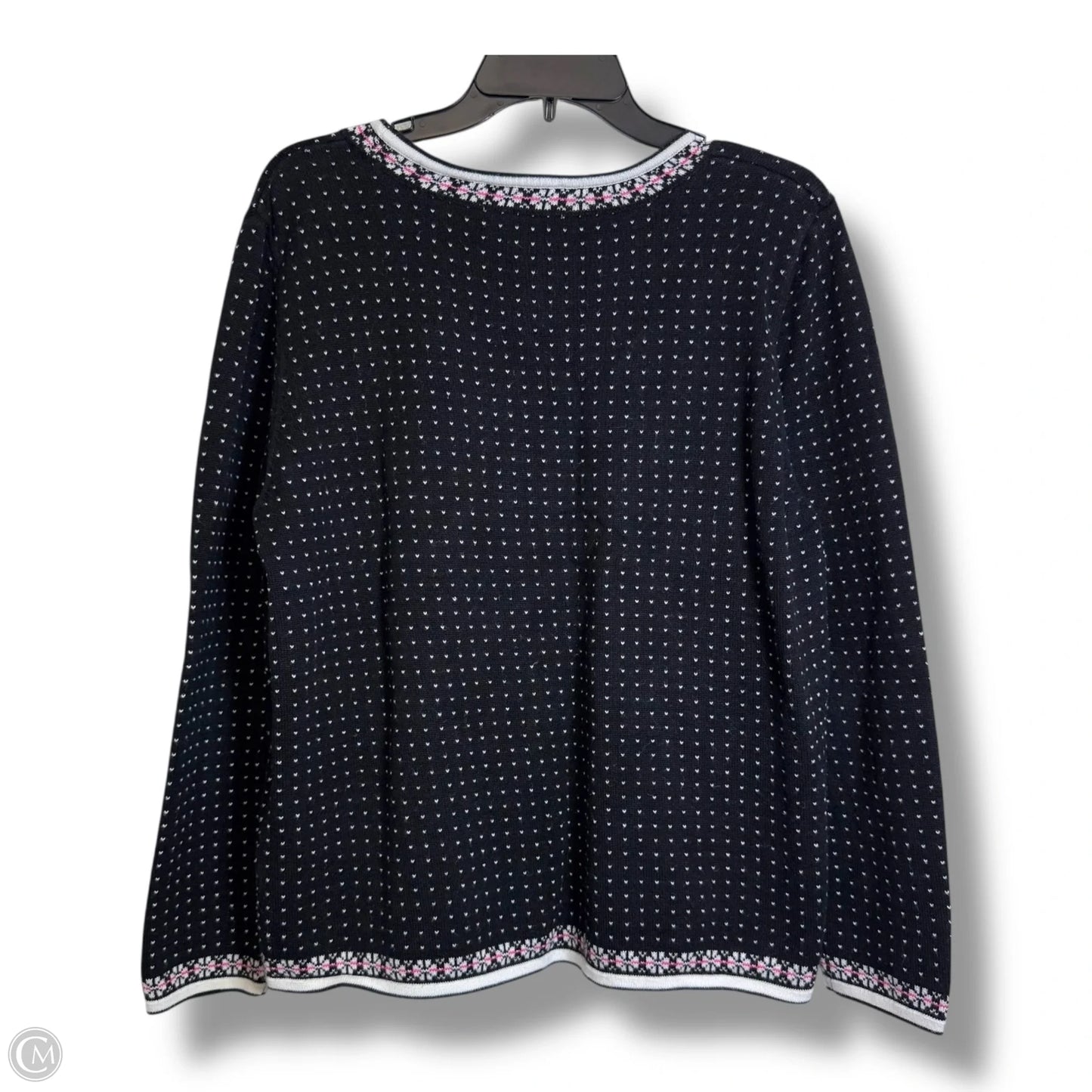 Christmas holiday Sweater By Alfred Dunner In Polkadot Pattern, Size: L