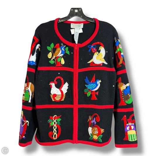 Christmas holiday Sweater cardigan By Tiara In Multi-colored, Size: L