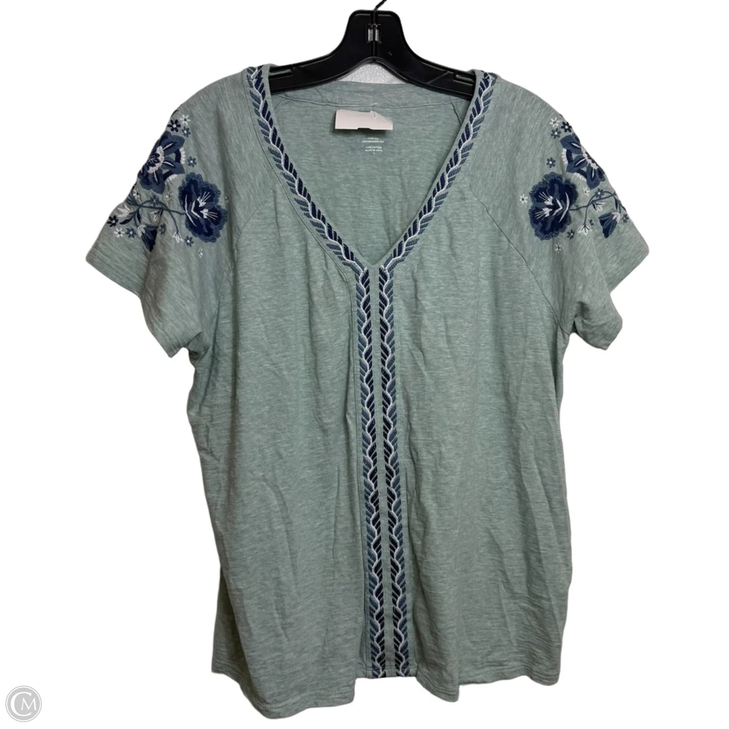 Top Short Sleeve By Pure Jill In Green, Size: L