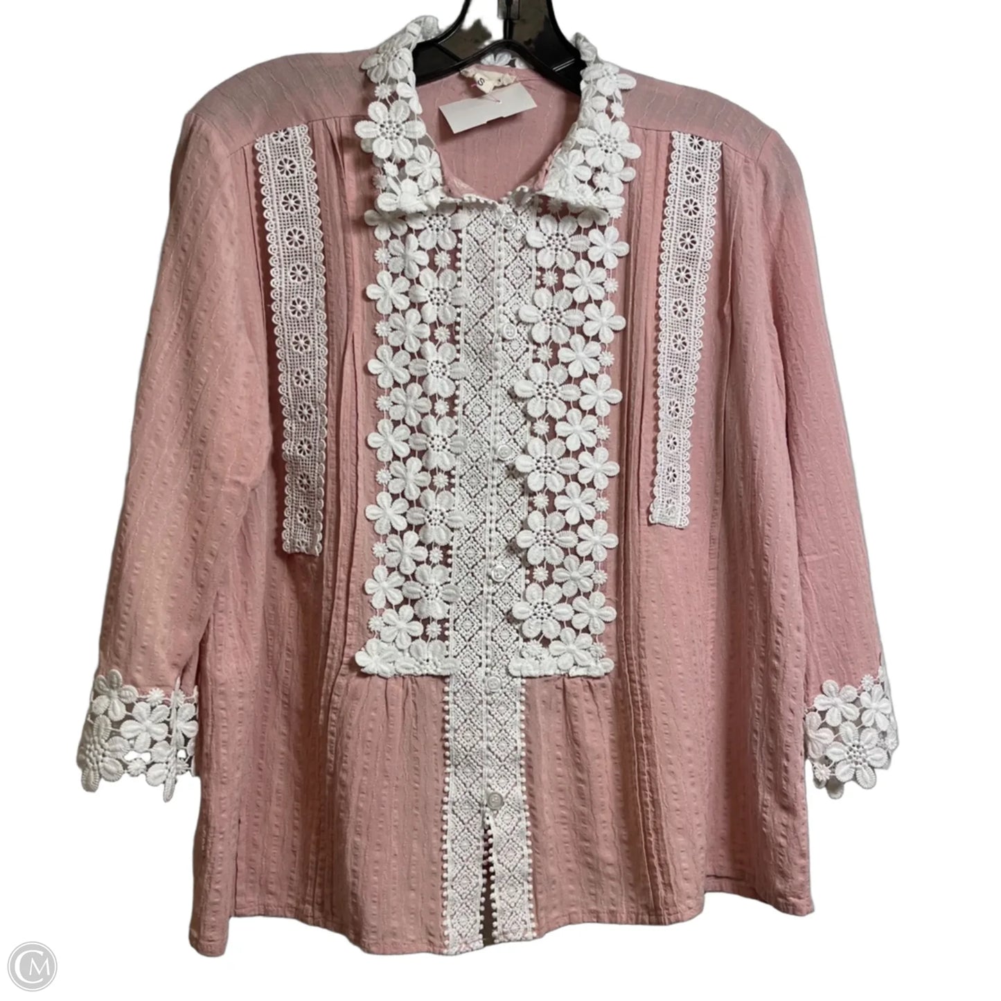 Top 3/4 Sleeve By Pol In Pink, Size: S