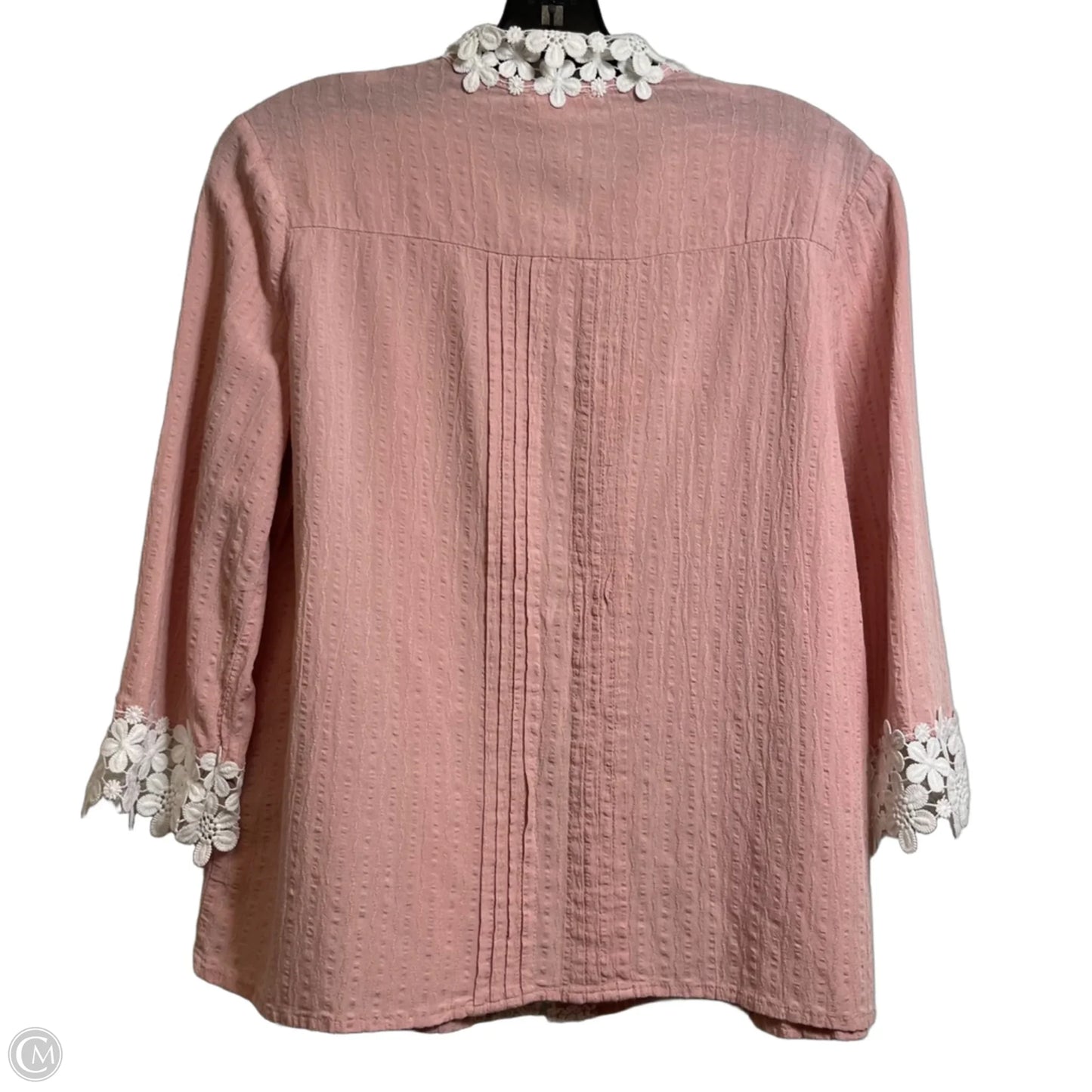 Top 3/4 Sleeve By Pol In Pink, Size: S