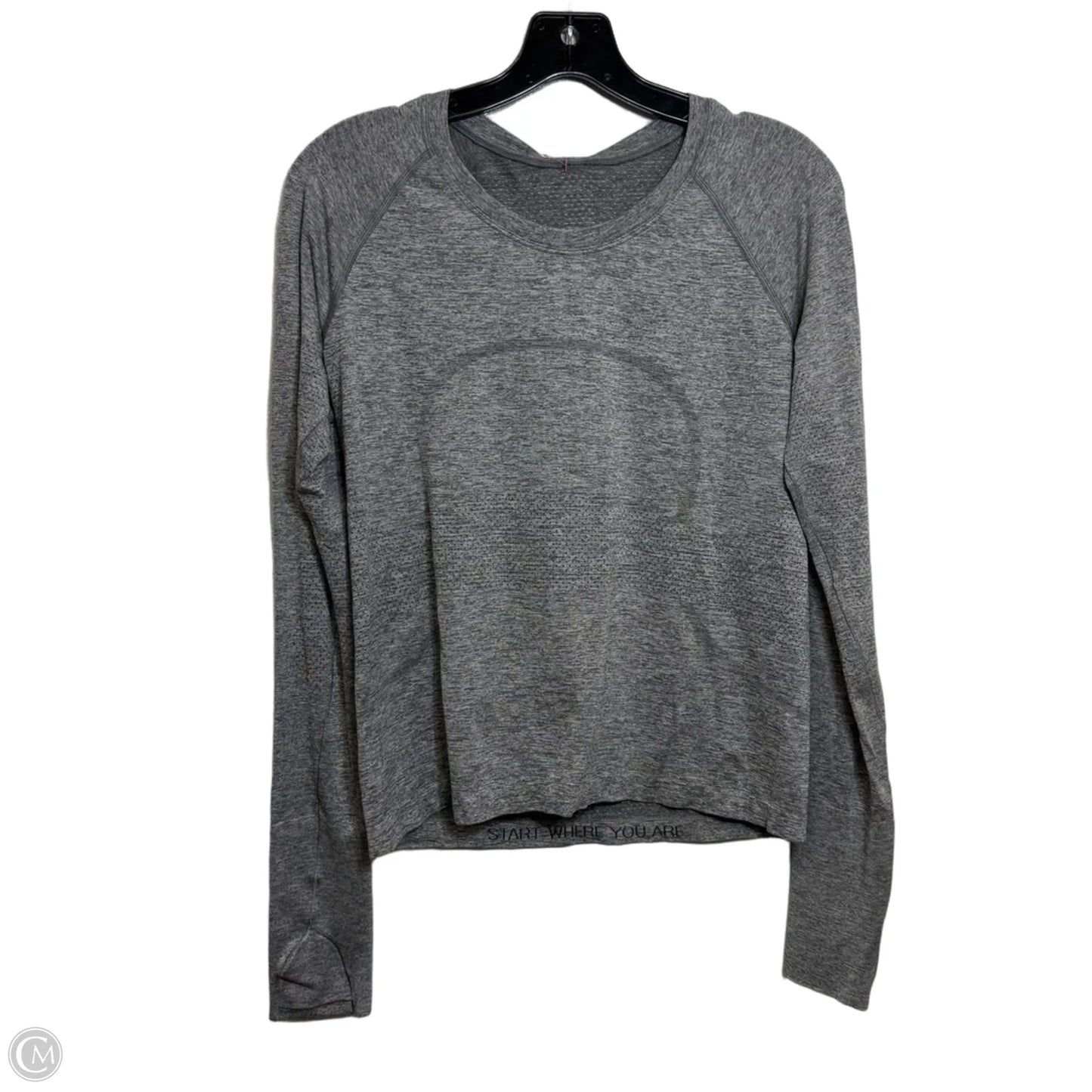 Athletic Top Long Sleeve Crewneck By Lululemon In Grey, Size: S