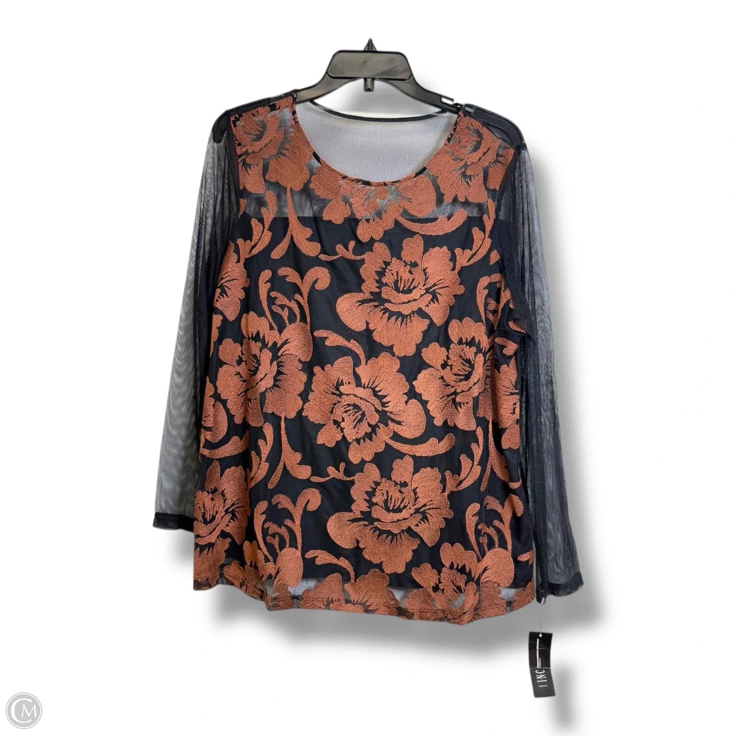 Top Long Sleeve By Inc In Floral Print, Size: 1x