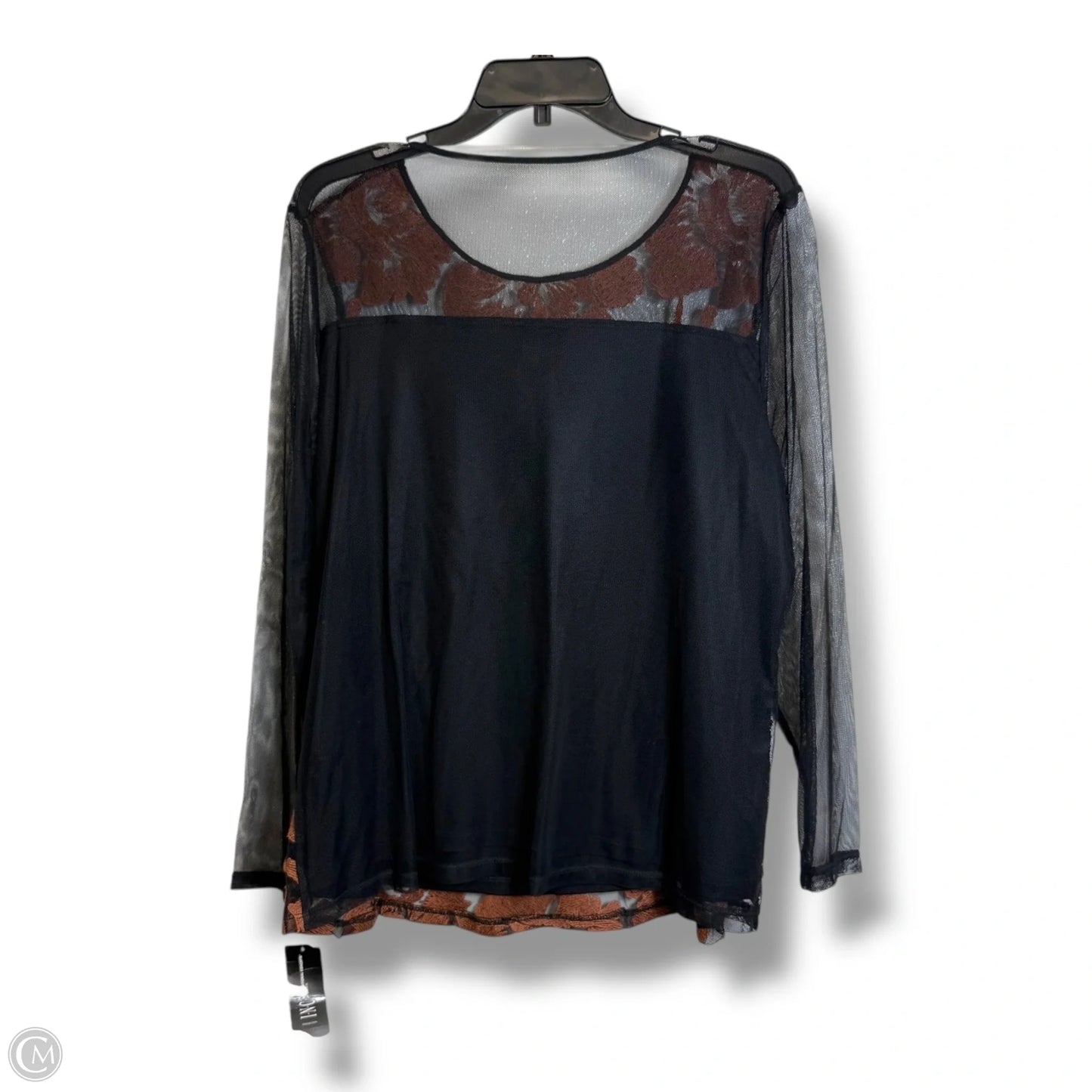 Top Long Sleeve By Inc In Floral Print, Size: 1x