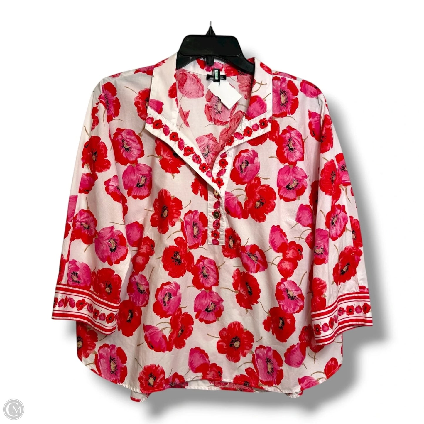 Top Long Sleeve By Talbots In Floral Print, Size: L