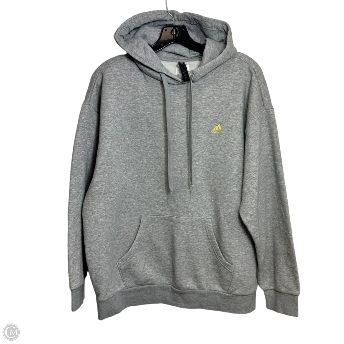 Sweatshirt Hoodie By Adidas In Grey, Size: M