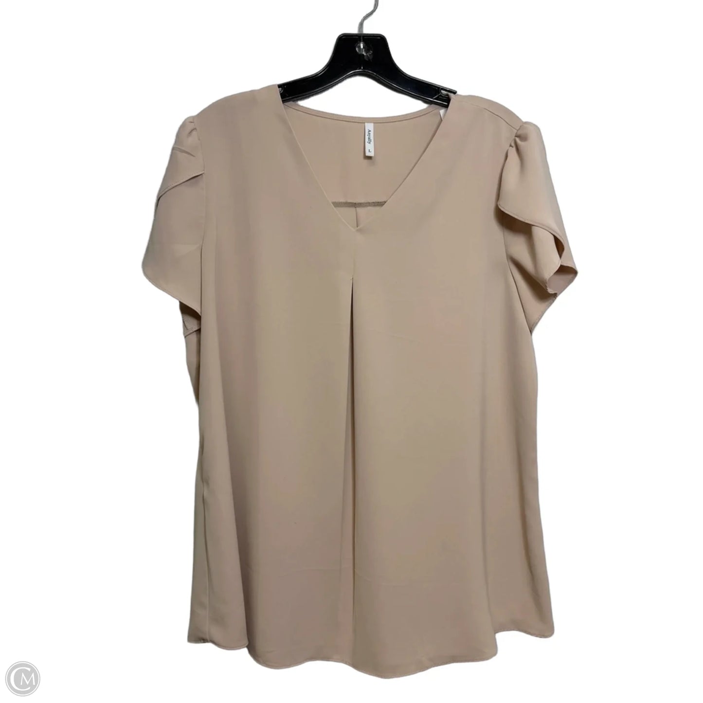 Top Short Sleeve By Clothes Mentor In Beige, Size: L