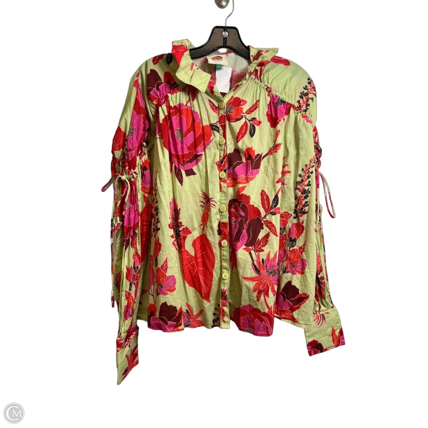 Top Long Sleeve By Farm Rio In Floral Print, Size: S