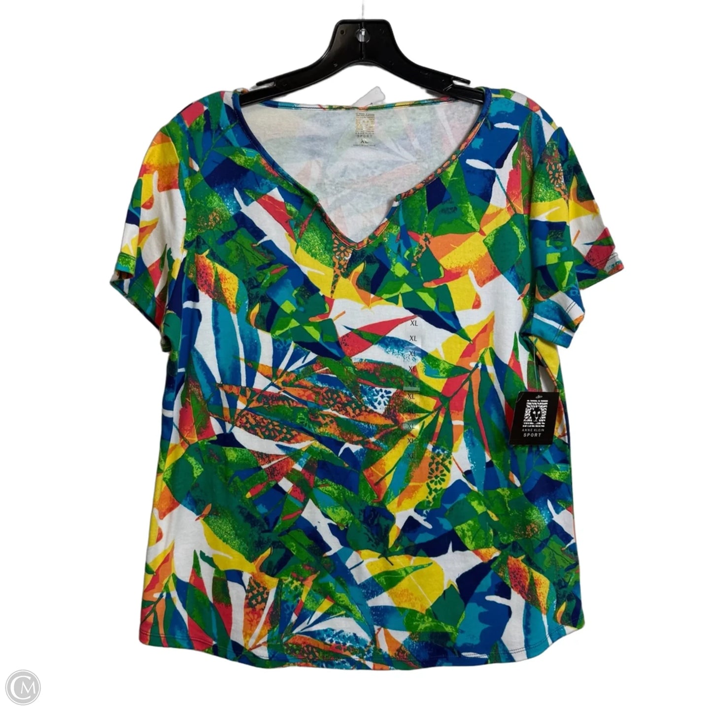 Top Short Sleeve By Anne Klein In Floral Print, Size: Xl