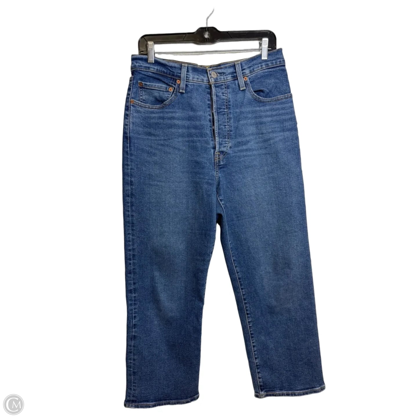 Jeans Straight By Levis In Blue Denim, Size: 10