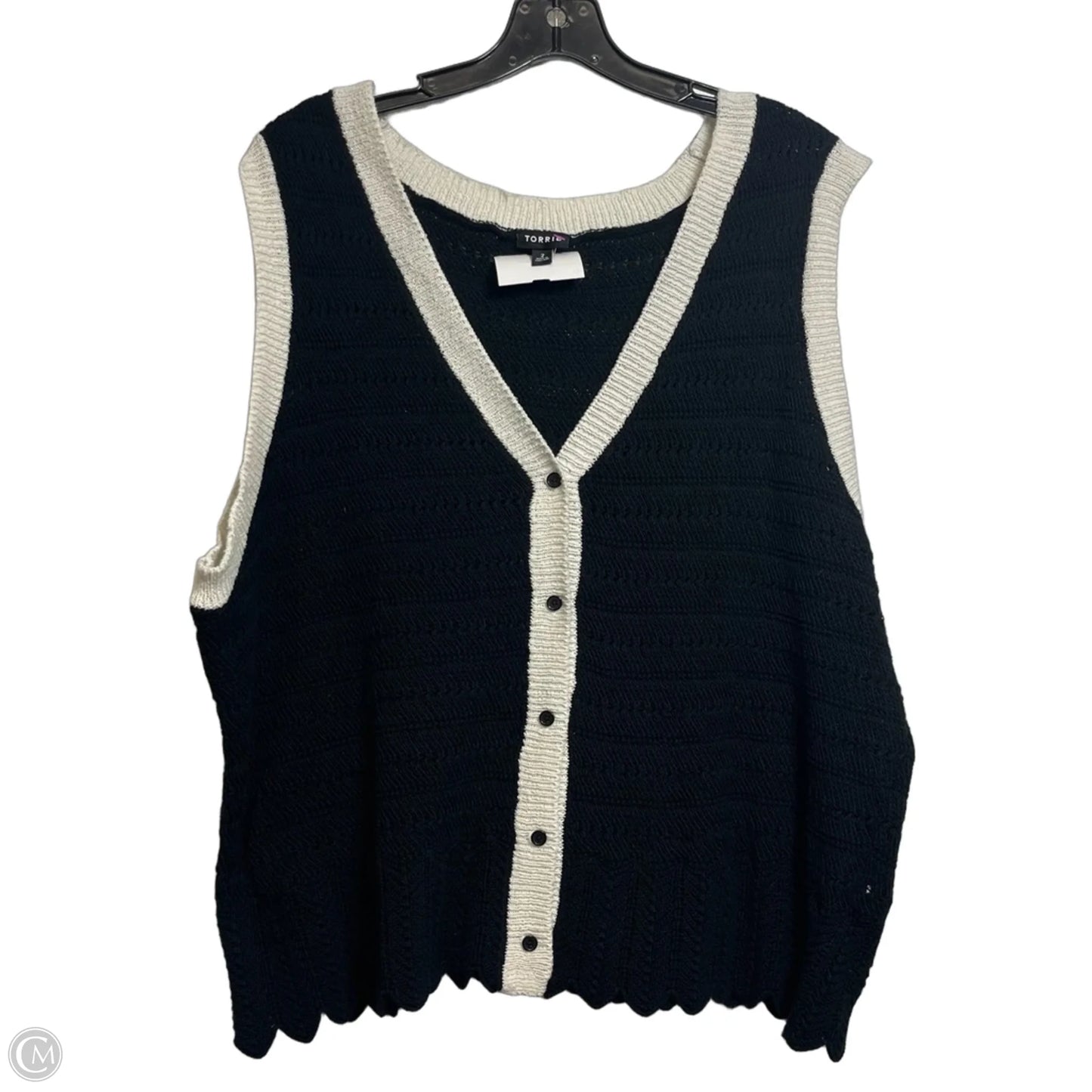 Top Sleeveless By Torrid In Black & White, Size: 2x