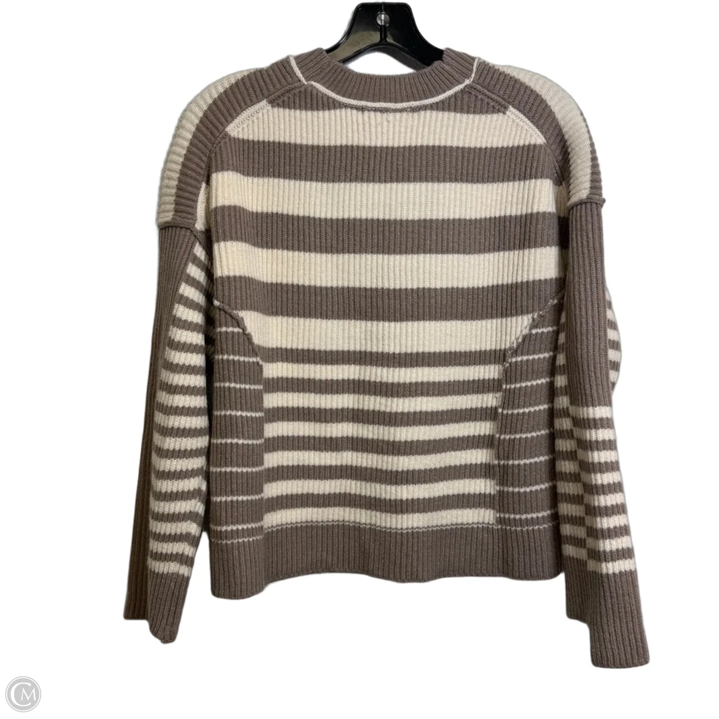 Sweater By Moon River In Brown & Cream, Size: S