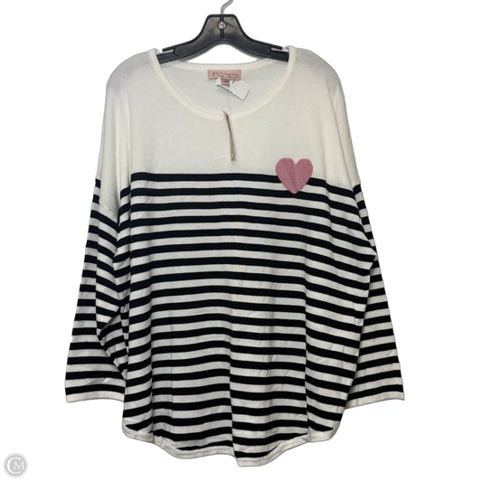Top Long Sleeve By Philosophy In Striped Pattern, Size: 2x