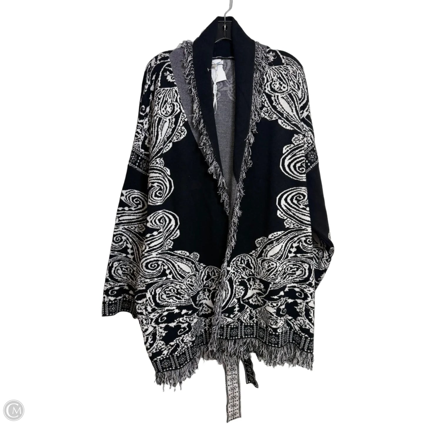 Cardigan By Sioni In Black & White, Size: 2x