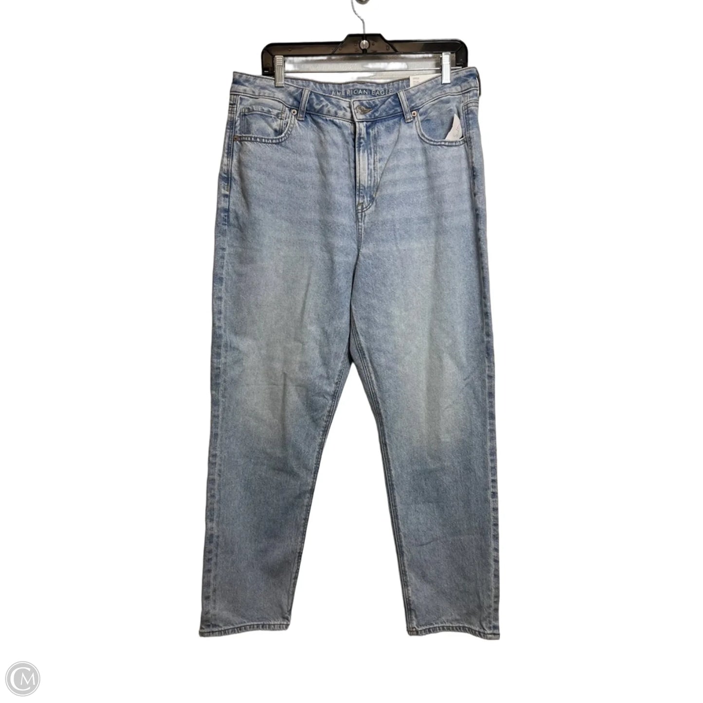 Jeans Straight By American Eagle In Blue Denim, Size: 14