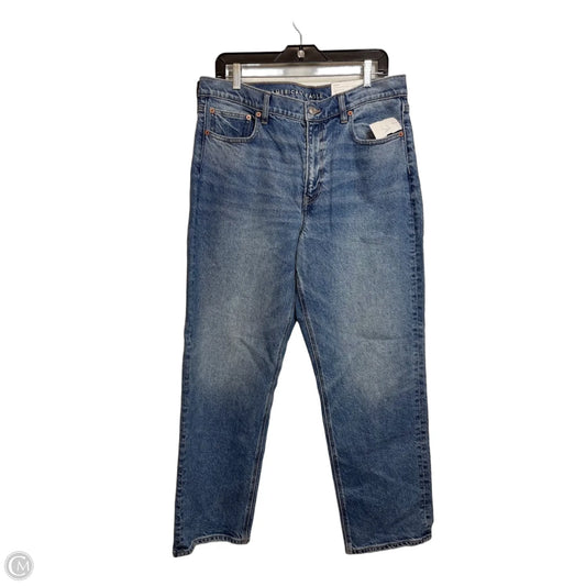 Jeans Straight By American Eagle In Blue Denim, Size: 14