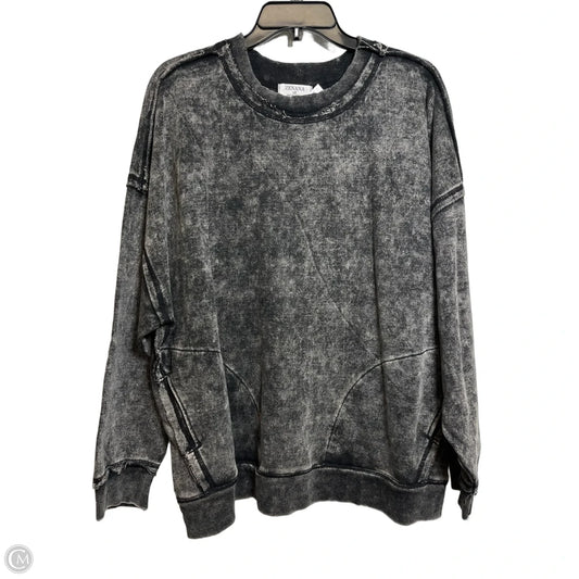 Sweatshirt Crewneck By Zenana In Grey, Size: 1x