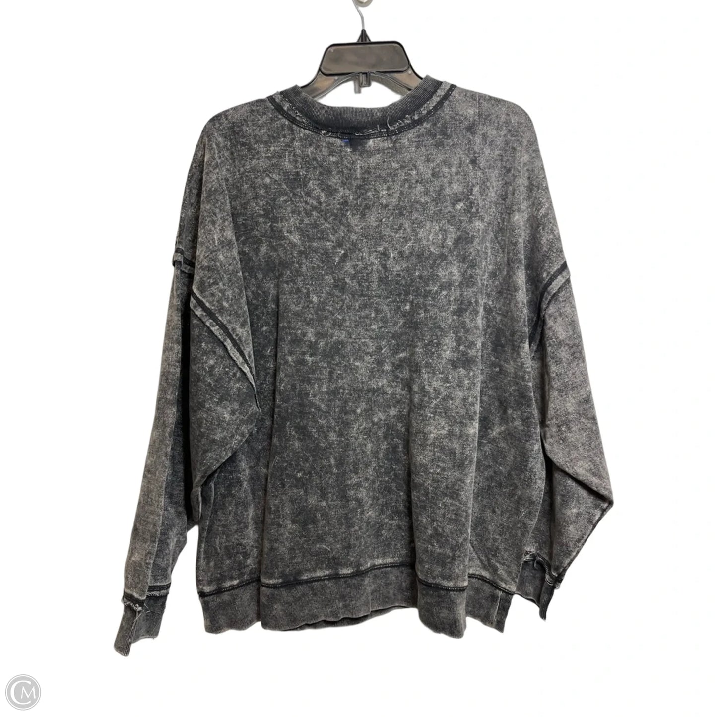 Sweatshirt Crewneck By Zenana In Grey, Size: 1x