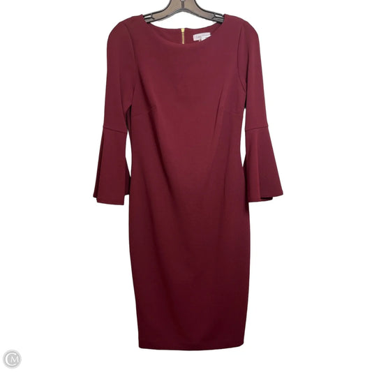 Dress Casual Midi By Calvin Klein In Red, Size: 4