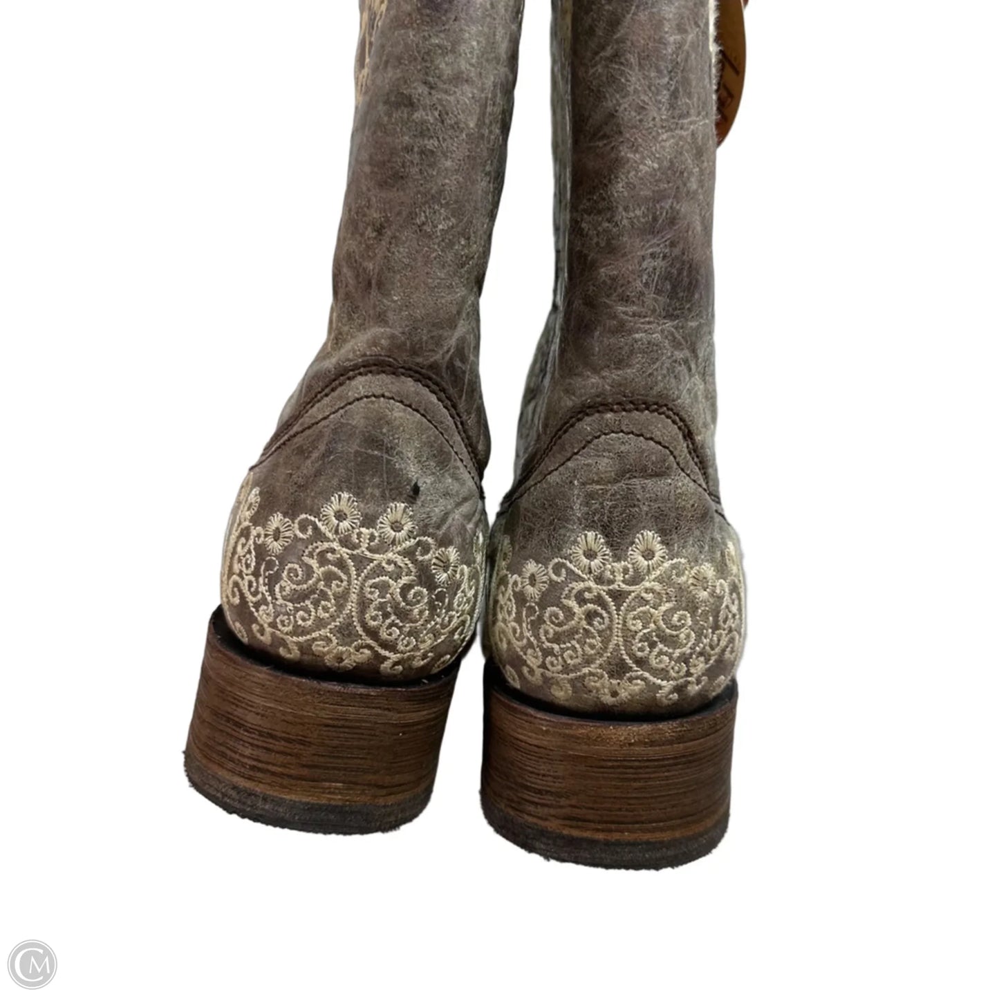 Boots Leather By Corral In Brown & Cream, Size: 9.5
