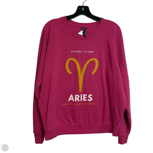 ARIES Top Long Sleeve By Anthropologie In Pink, Size: L