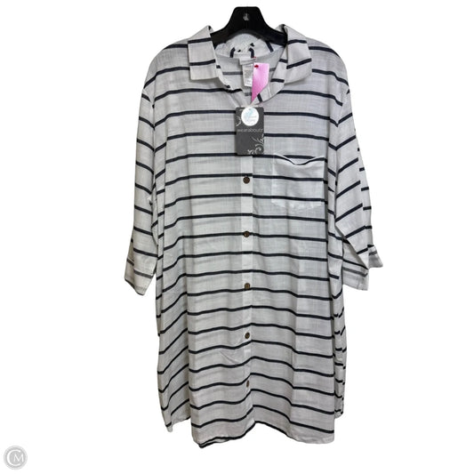 Tunic 3/4 Sleeve By Clothes Mentor In Striped Pattern, Size: 2x