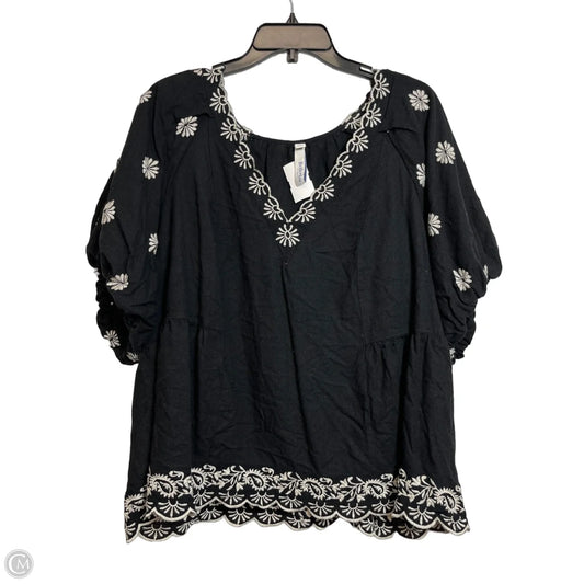 Top 3/4 Sleeve By Torrid In Black, Size: 3x