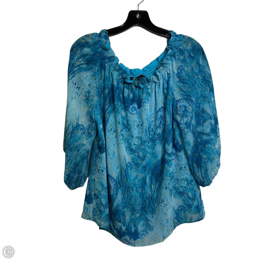 Top Long Sleeve By White House Black Market In Blue, Size: M