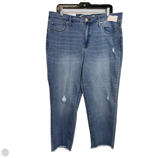 Jeans Cropped By Seven 7 In Blue Denim, Size: 16
