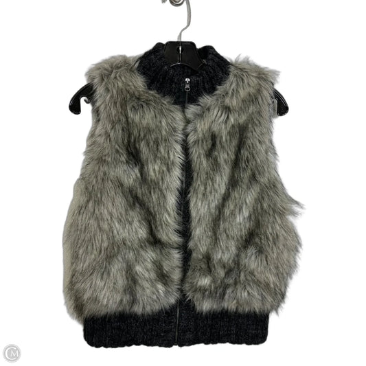 Vest Faux Fur & Sherpa By Loft In Grey, Size: Xs