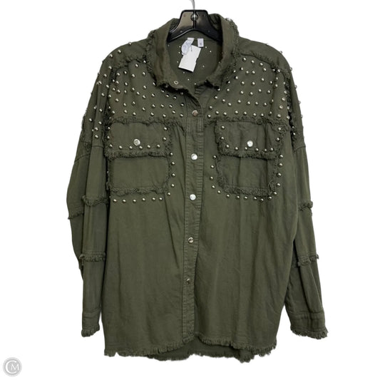Jacket Denim By Elan In Green, Size: S