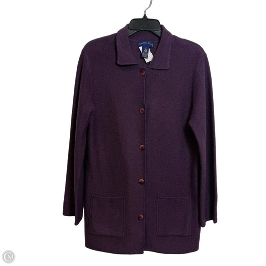 Sweater Cardigan By Charter Club In Purple, Size: M