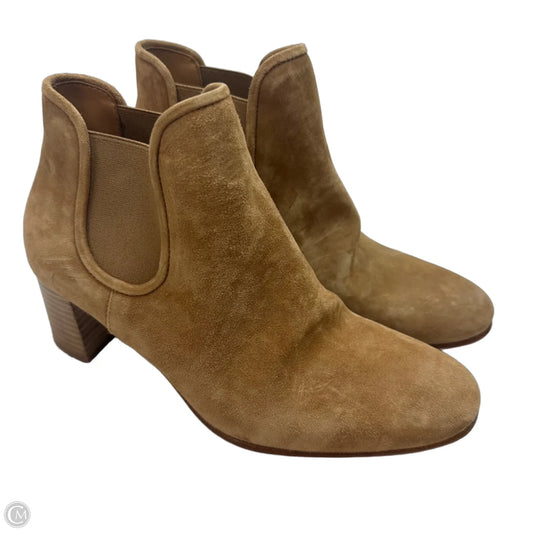 Boots Ankle Heels By Clothes Mentor In Tan, Size: 37.5