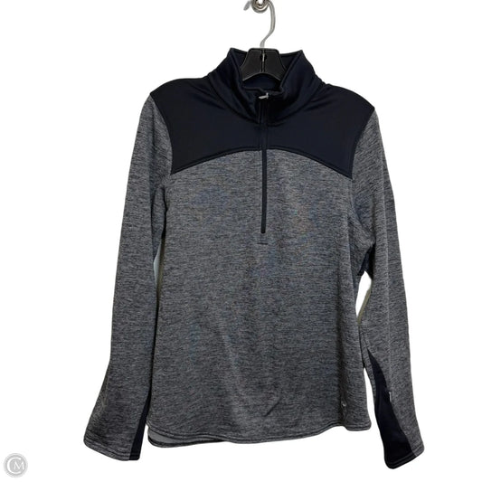 Athletic Top Long Sleeve Collar By Under Armour In Grey, Size: L