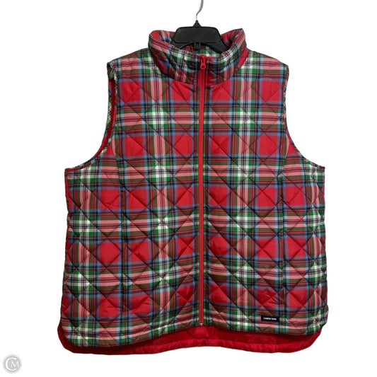 Vest Puffer & Quilted By Lands End In Plaid Pattern, Size: 2x