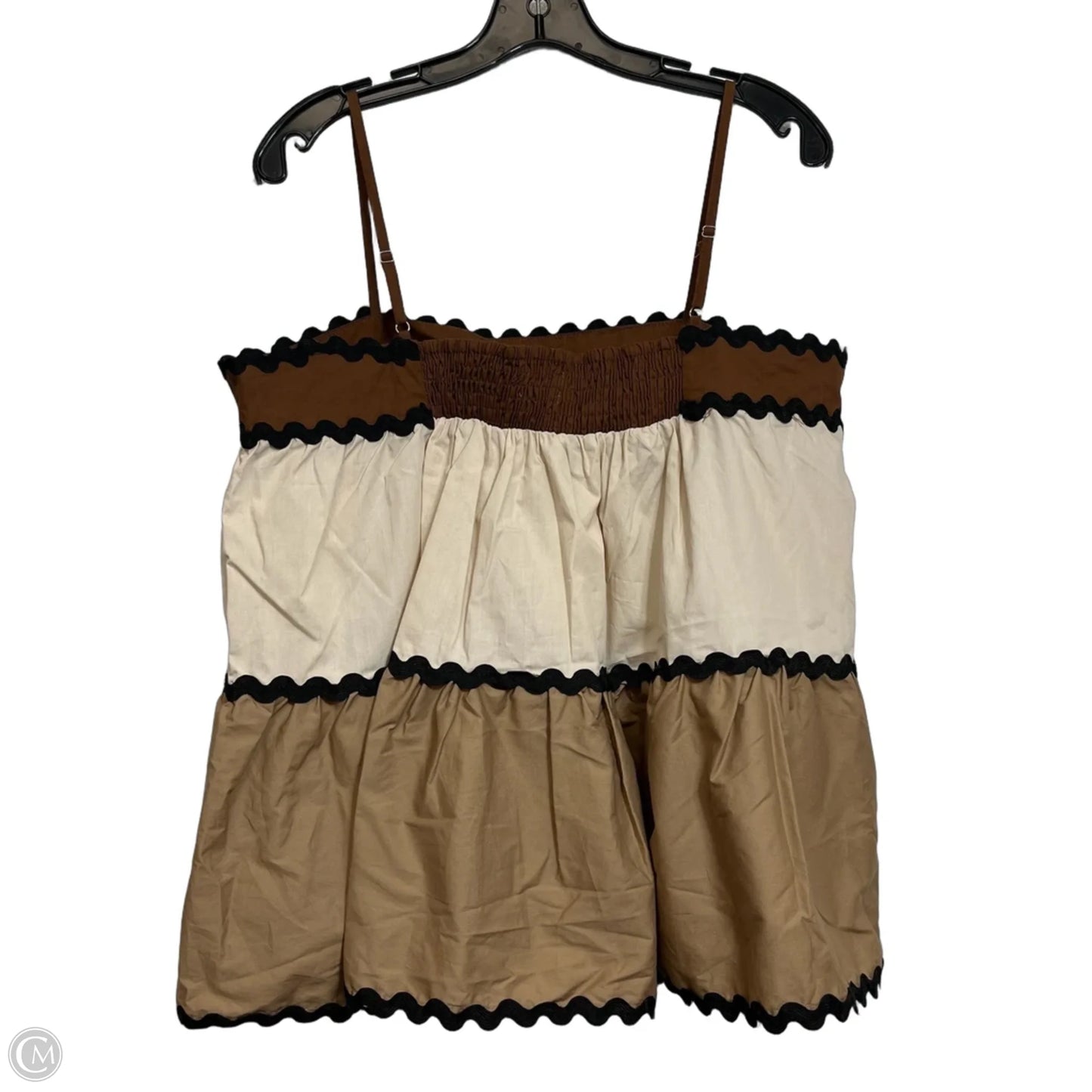 Shorts Set By Clothes Mentor In Brown & Cream, Size: L