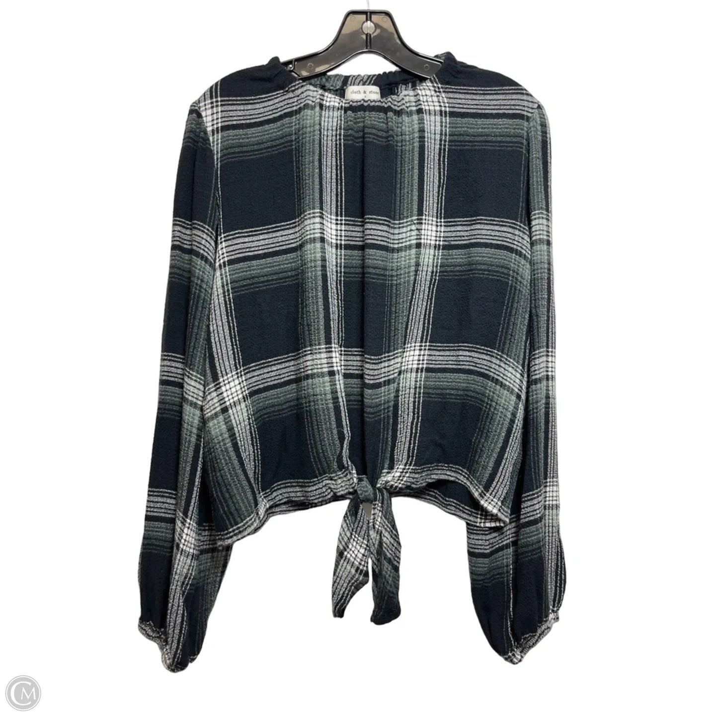 Top Long Sleeve By Cloth And Stone In Plaid Pattern, Size: M