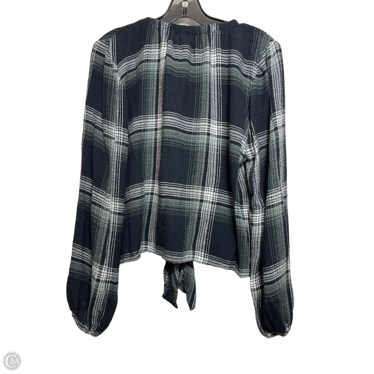 Top Long Sleeve By Cloth And Stone In Plaid Pattern, Size: M