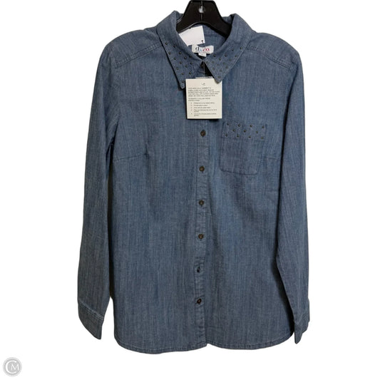 Top Long Sleeve By Denim And Company In Blue Denim, Size: S