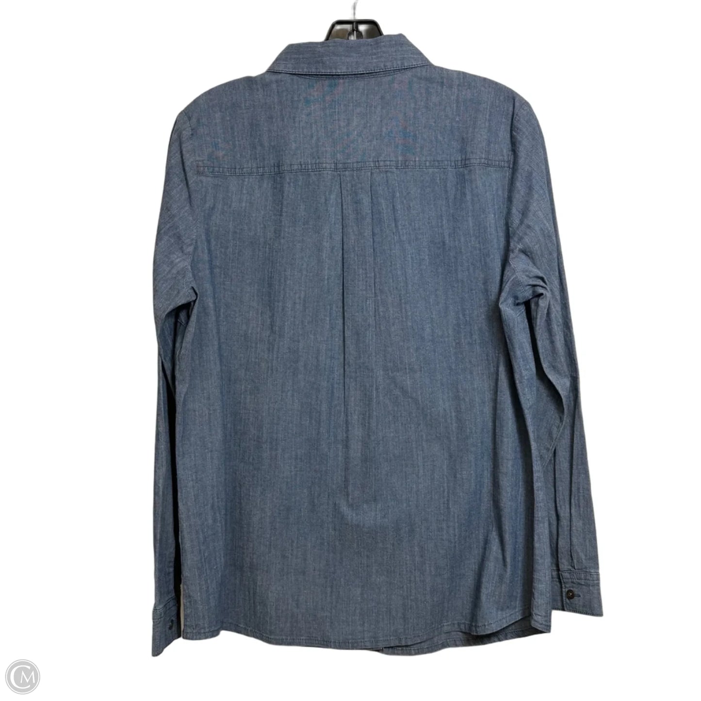Top Long Sleeve By Denim And Company In Blue Denim, Size: S