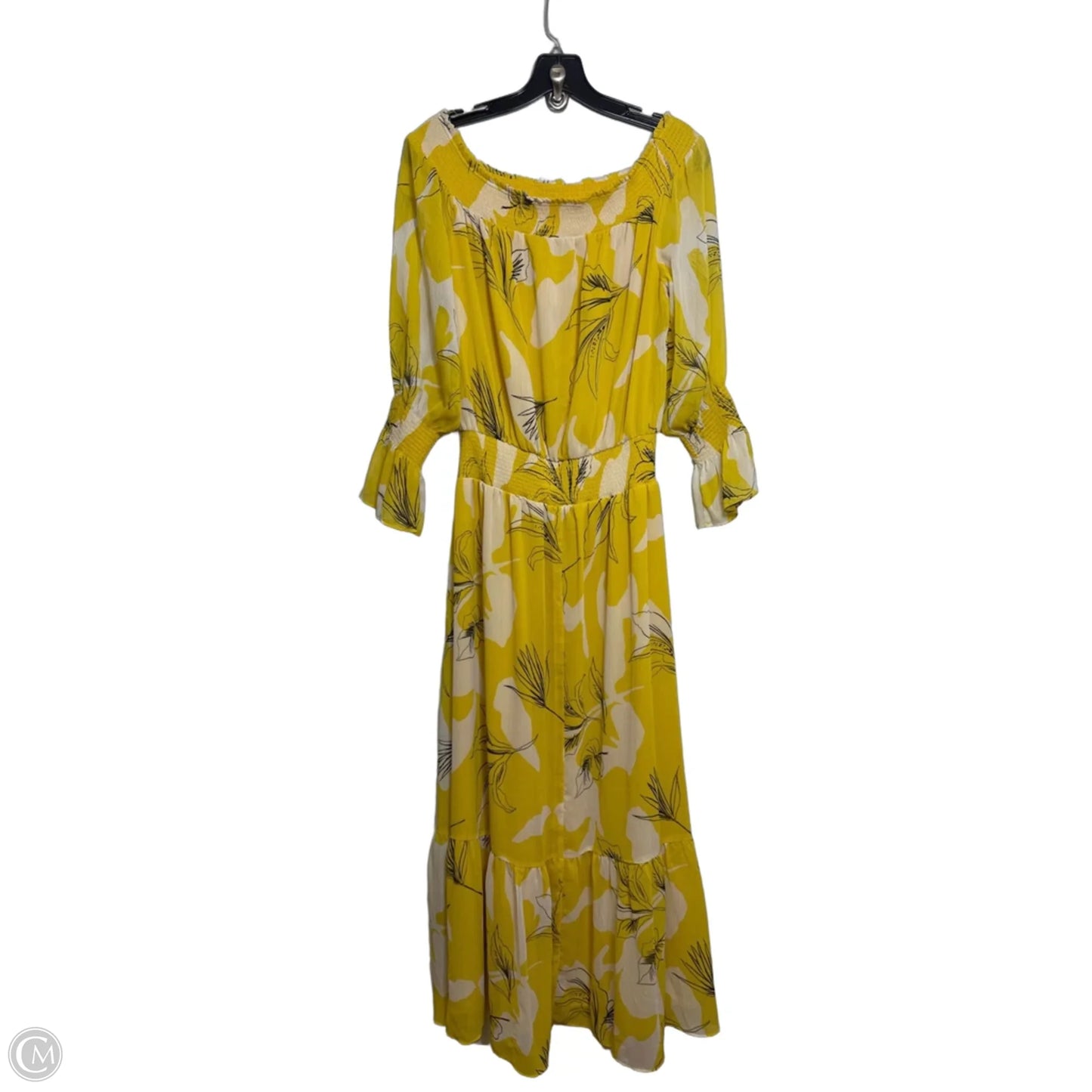 Dress Casual Maxi By Chicos In Yellow, Size: 6