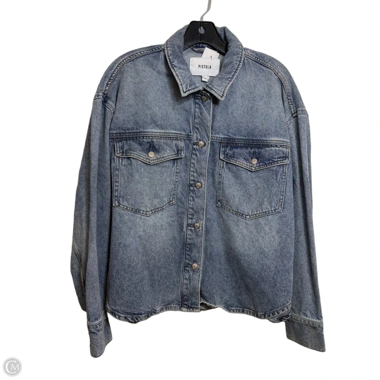 Jacket Denim By Pistola In Blue Denim, Size: L