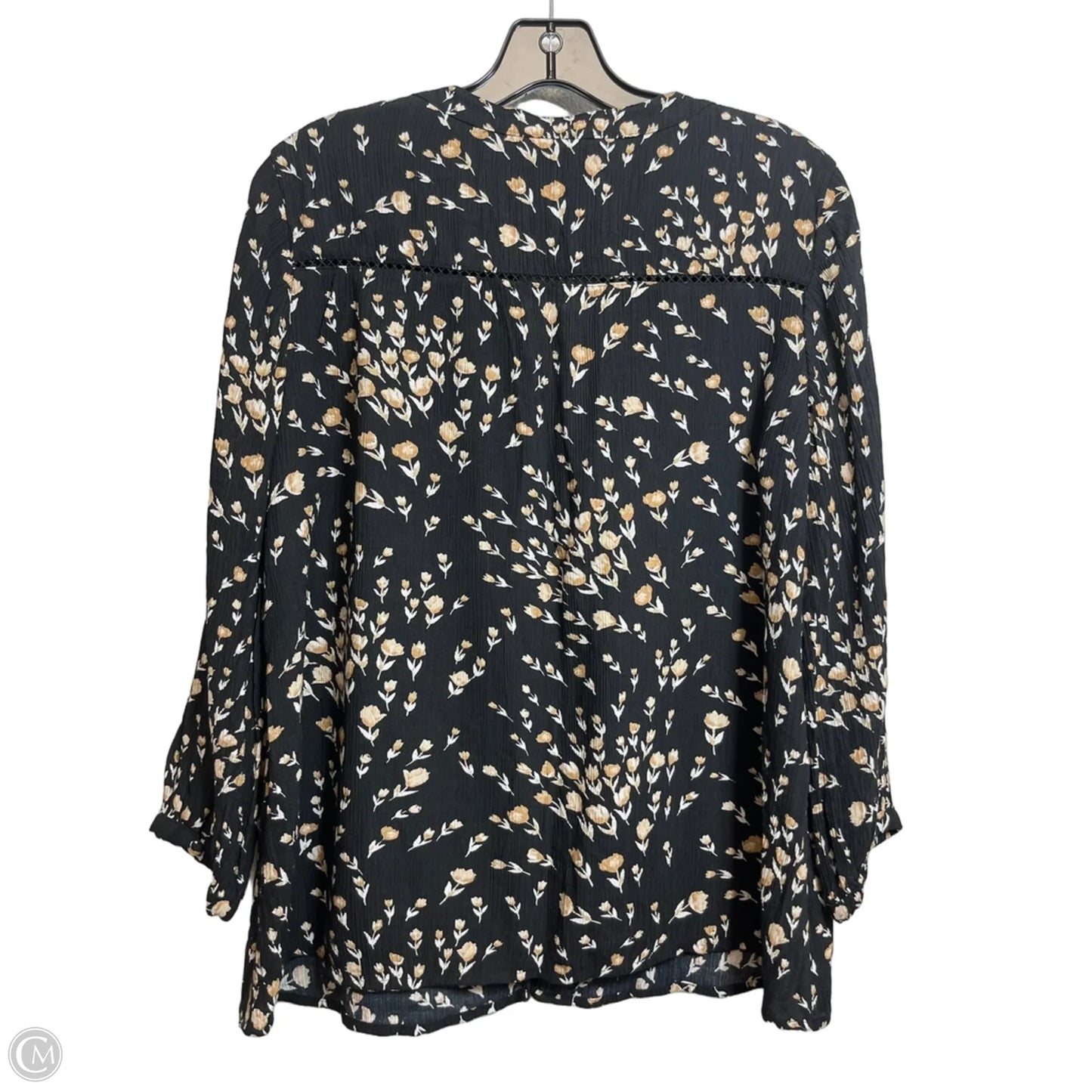 Top Long Sleeve By White House Black Market In Black & Cream, Size: M