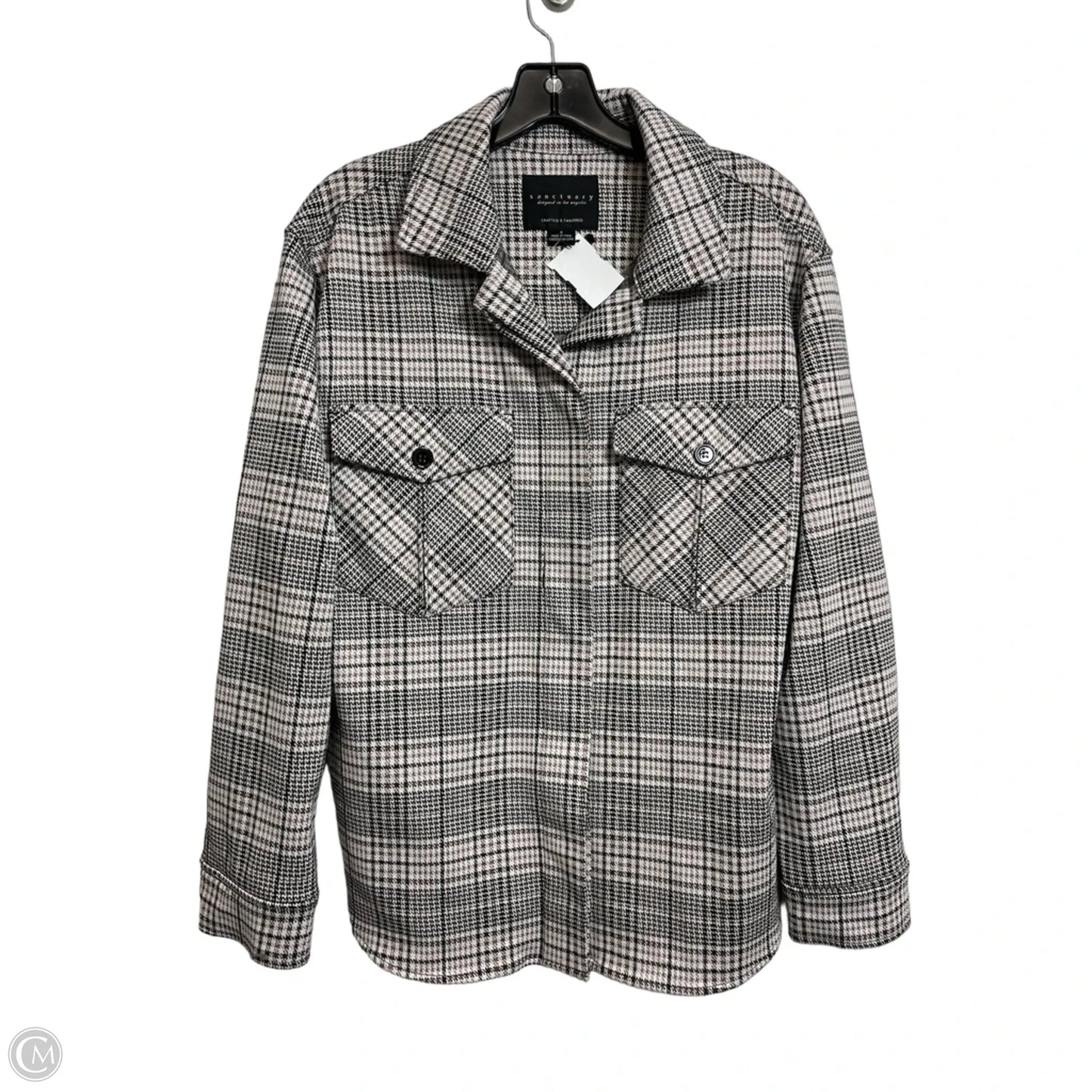 Jacket Shirt By Sanctuary In Plaid Pattern, Size: S