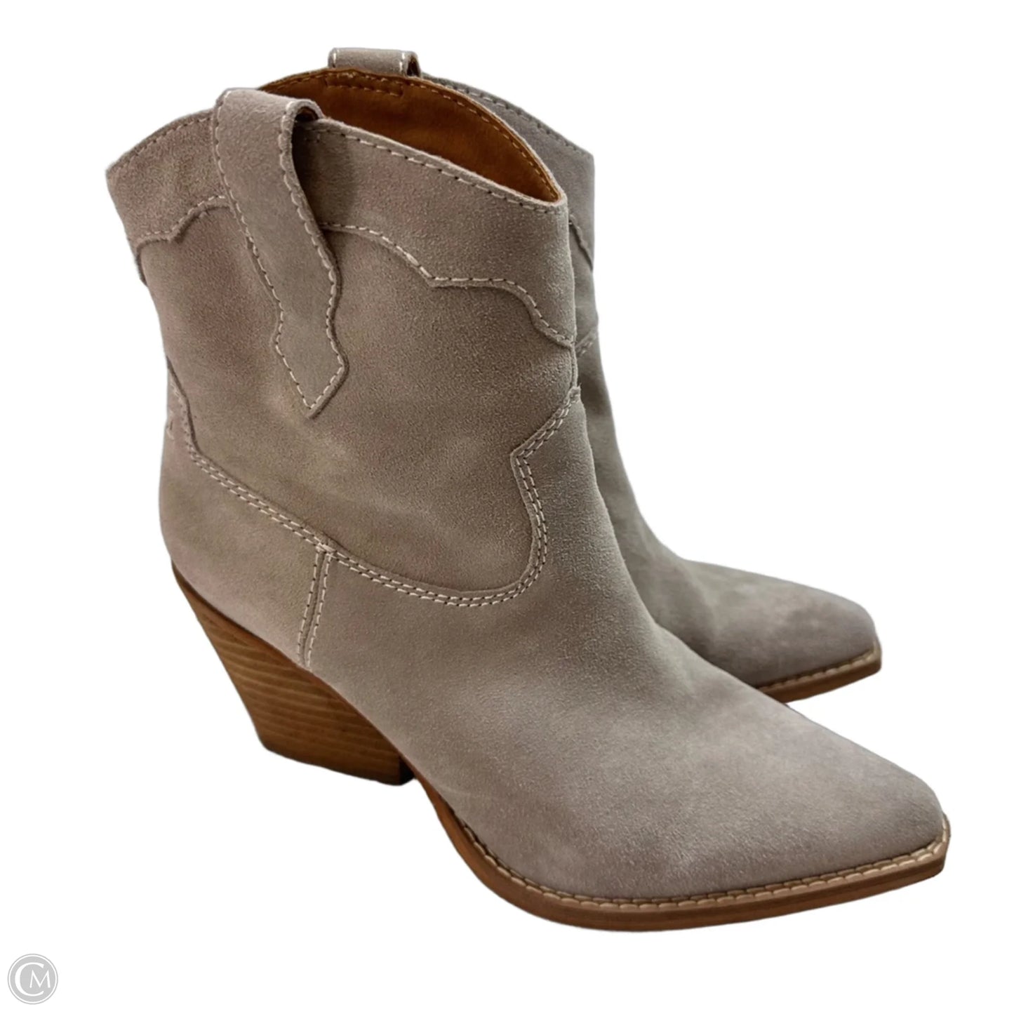 Boots Ankle Heels By Zodiac In Taupe, Size: 8.5