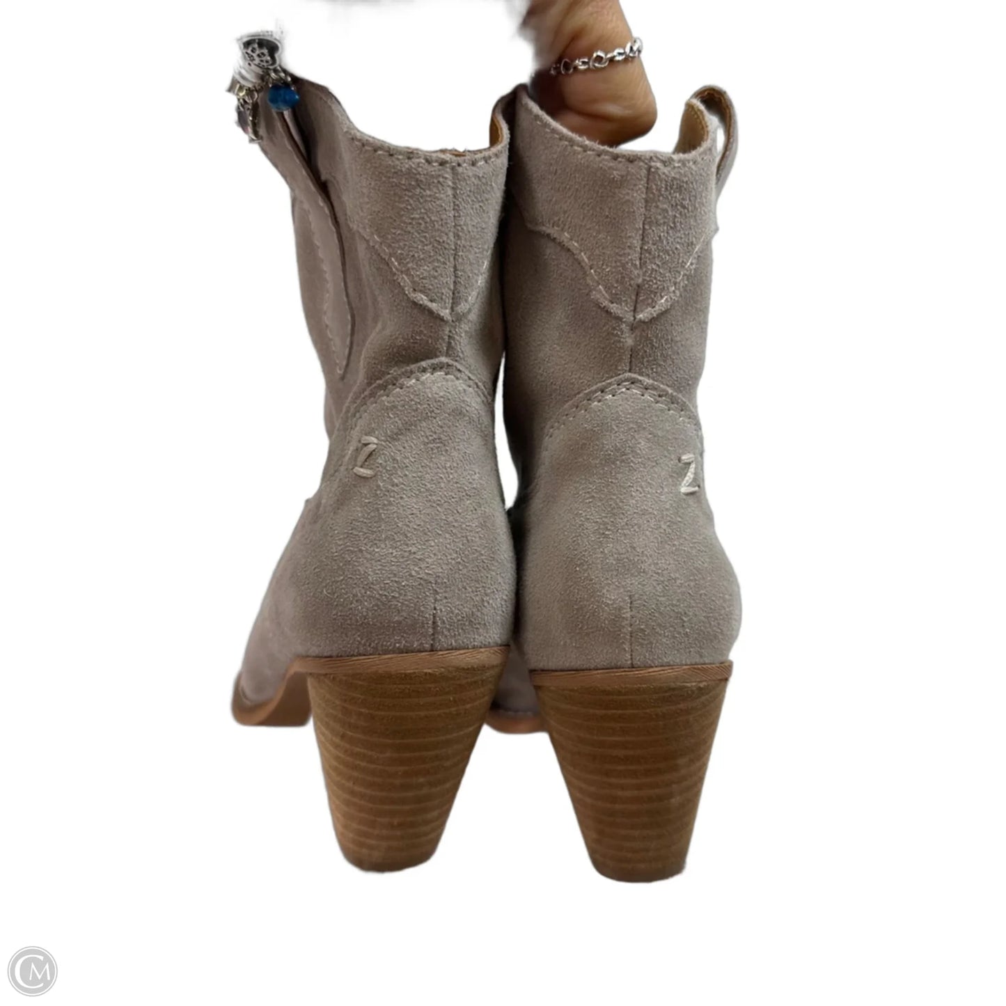 Boots Ankle Heels By Zodiac In Taupe, Size: 8.5