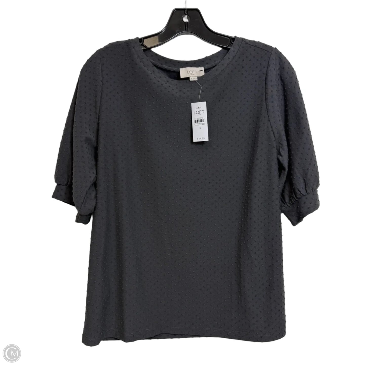 Top Short Sleeve By Loft In Grey, Size: S